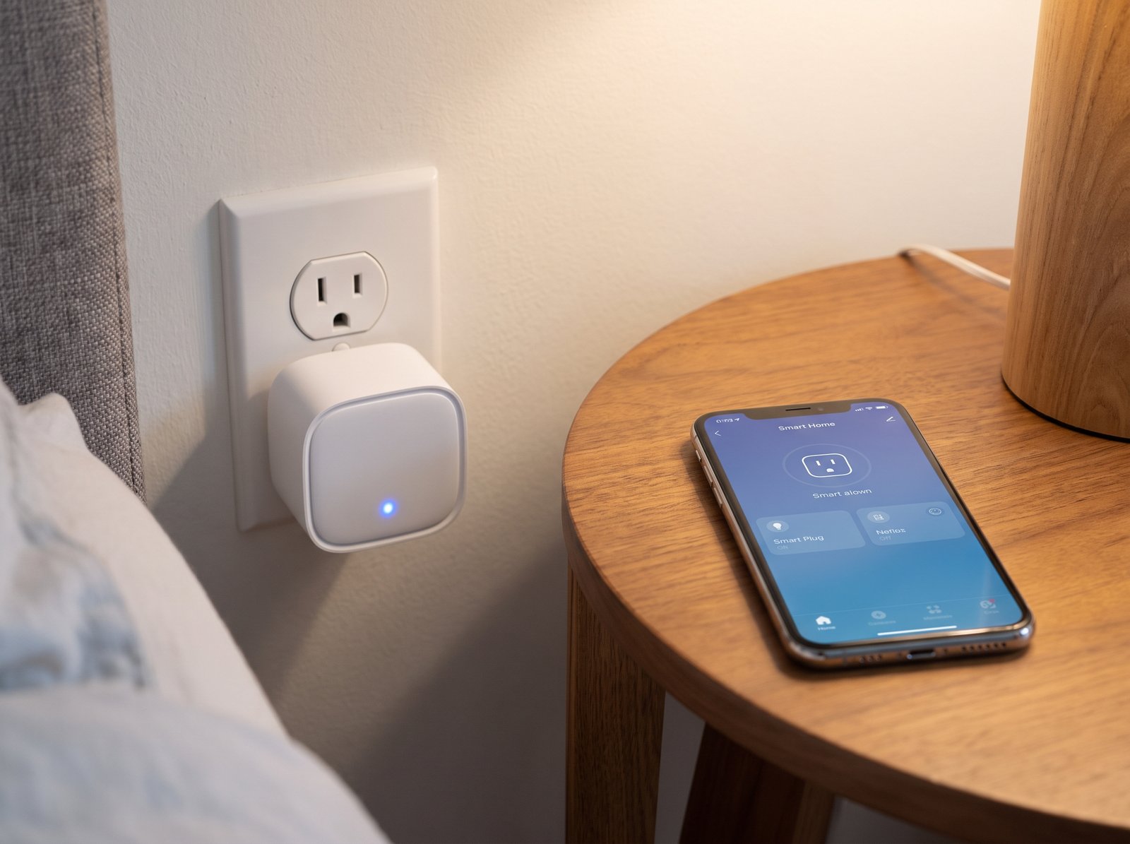 Enchufe inteligente conectado para controlar un aparato compatible